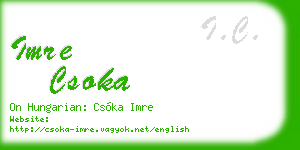 imre csoka business card